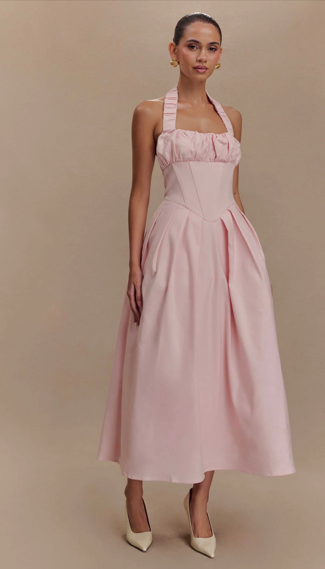 MESHKI - Candy Halter Midi Dress