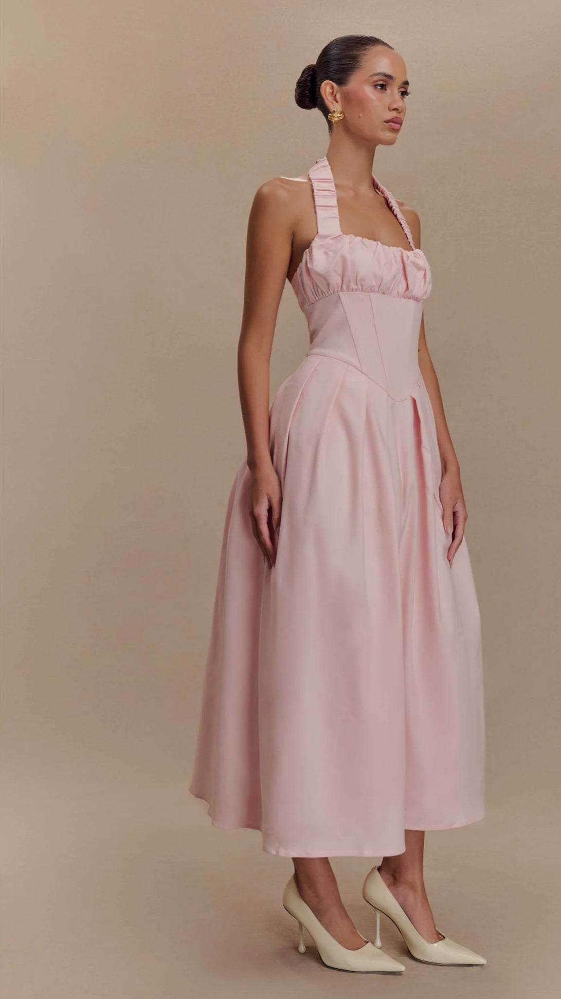 MESHKI - Candy Halter Midi Dress