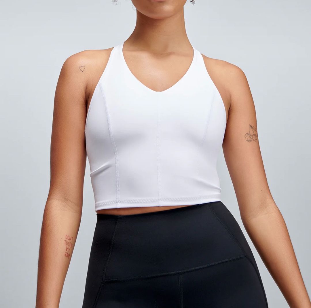 LNDR white long line sports bra