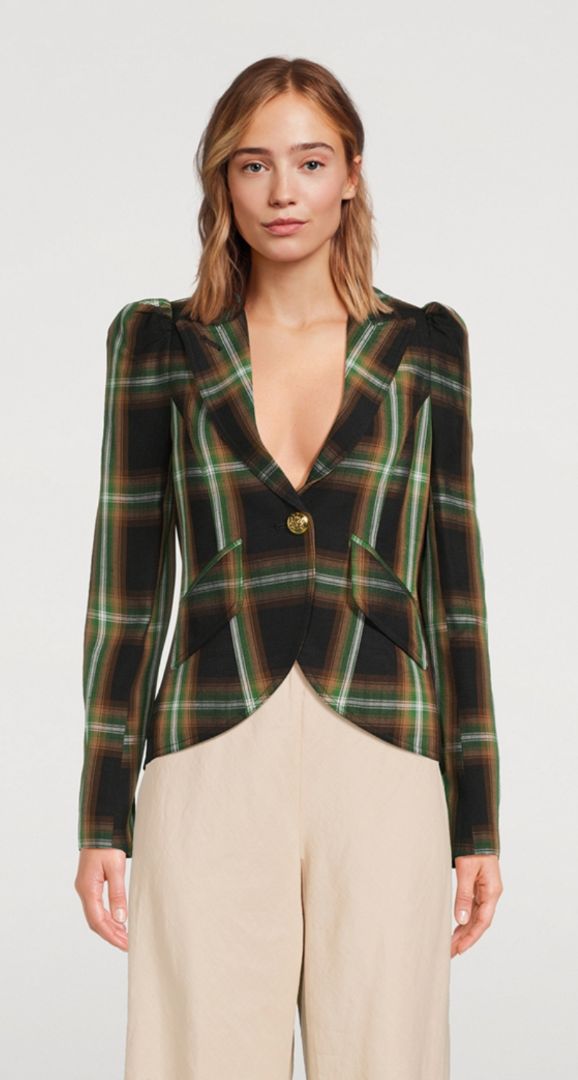 Smythe - Pouf Sleeve One Button Blazer