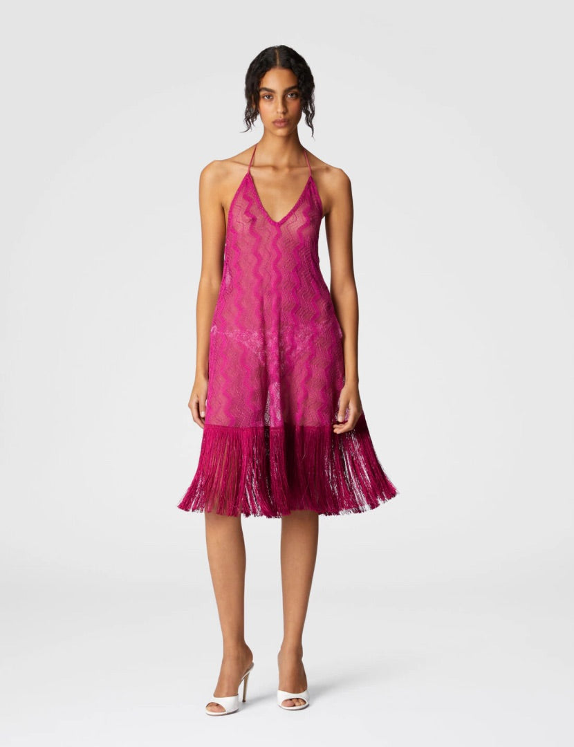 Missoni - chevron cover up with fringe