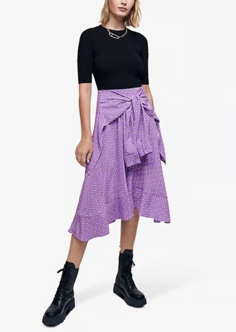 Maje Trompe L'Oeil Dress in Black/Purple