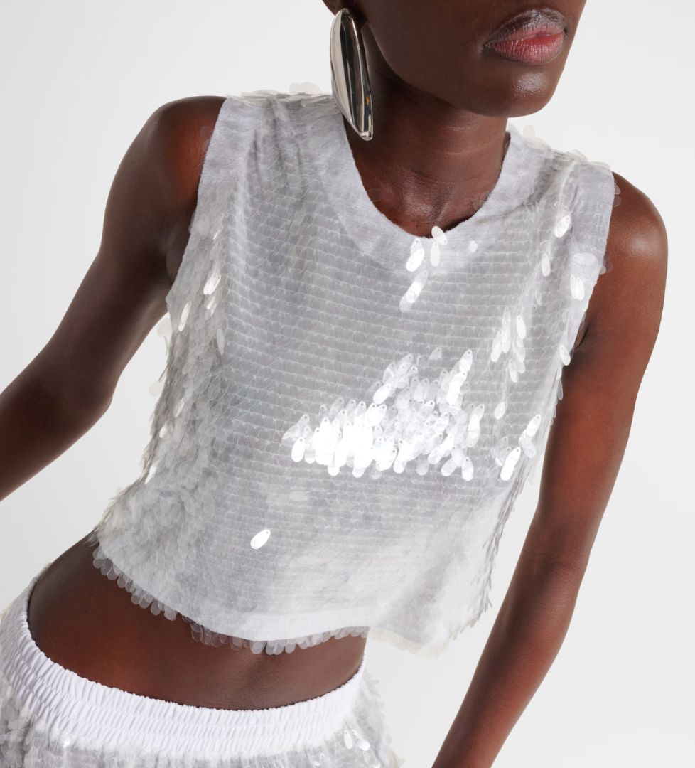 Norma Kamali - Sequined Crop Top