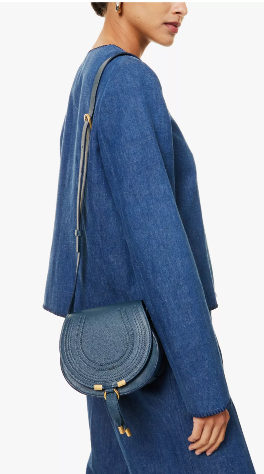 CHLOE - SMALL MARCIE SADDLE BAG IN GRAINED LEATHER