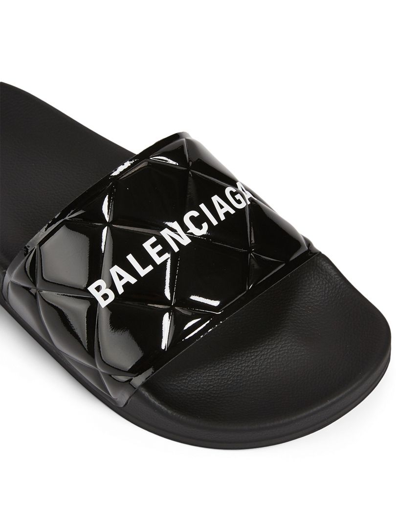 BALENCIAGA black logo slides