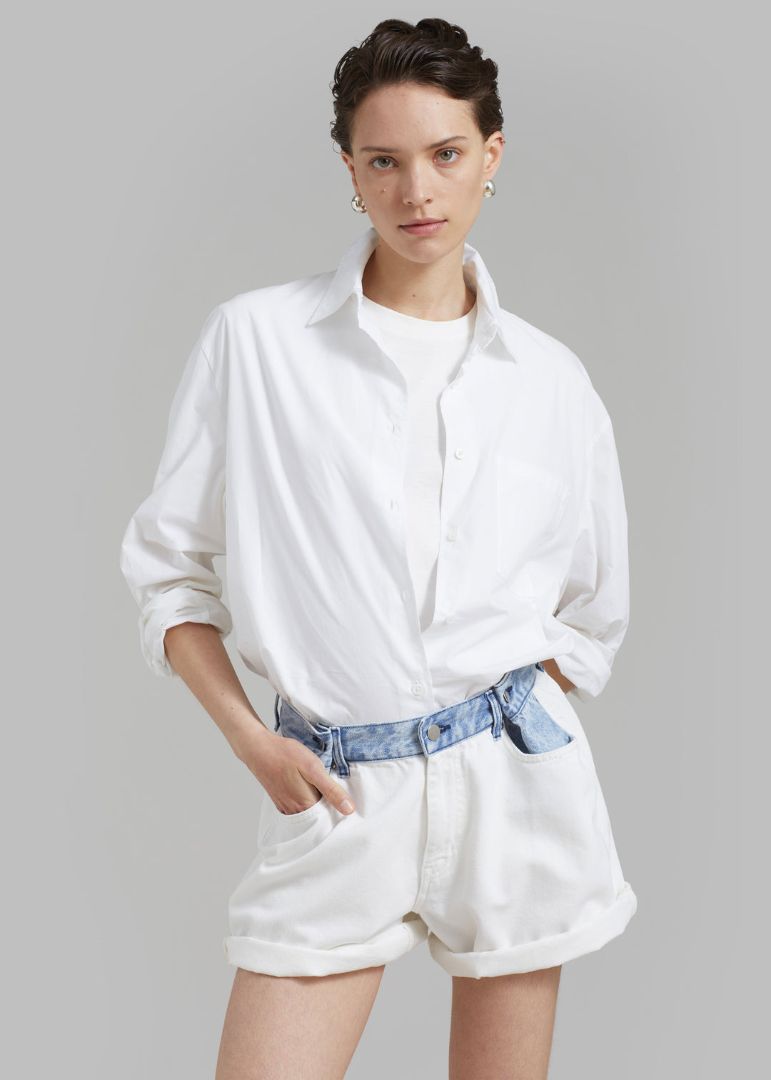 THE FRANKIE SHOP light blue/white shorts