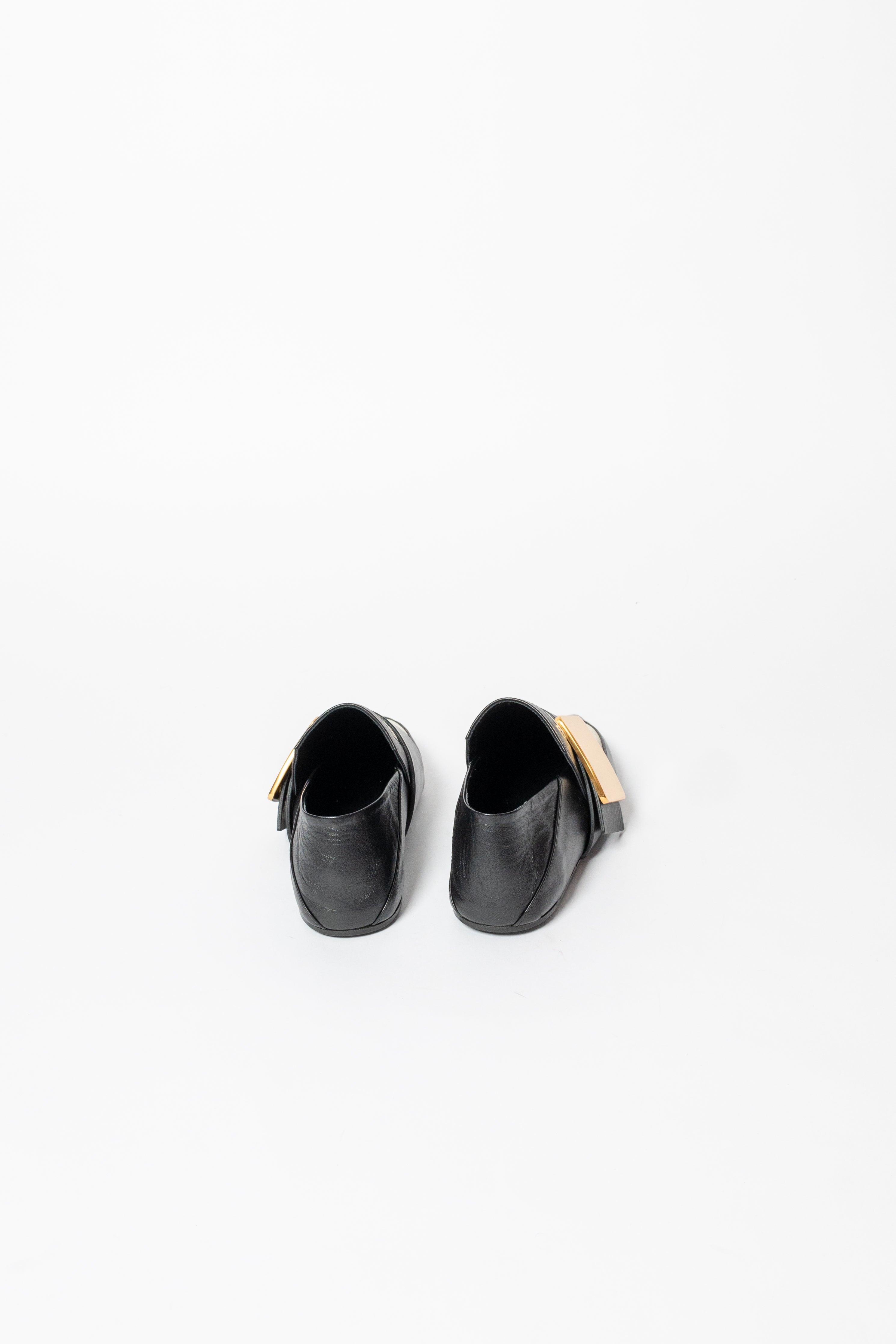Jil Sander Leather And Canvas Flats With Buckle