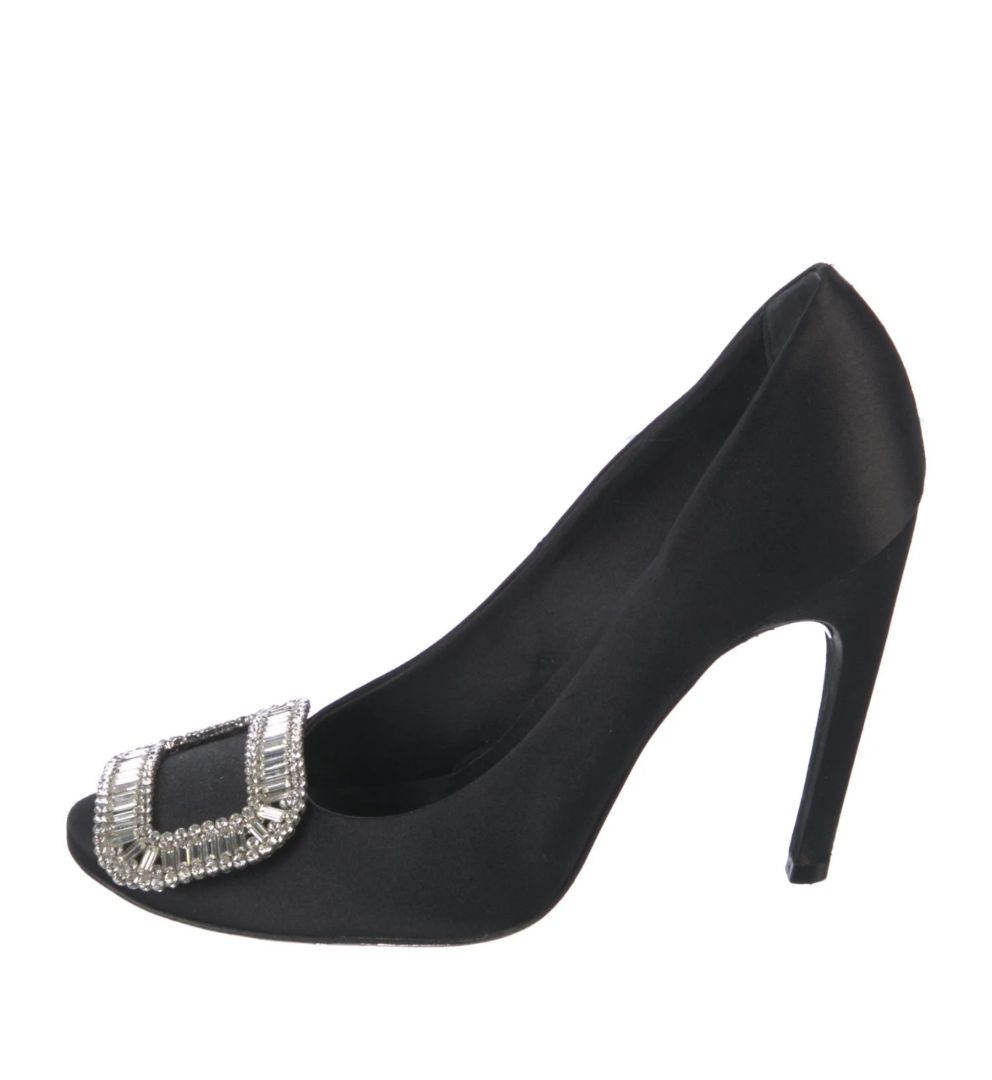 Roger Vivier - Satin Crystal Embellished Pumps