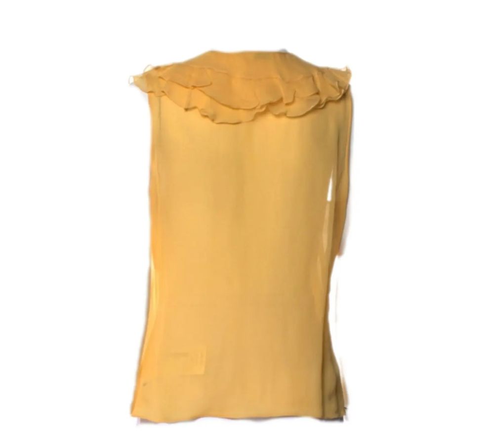 Oscar de la Renta - Silk Sleeveless Top with Ruffles