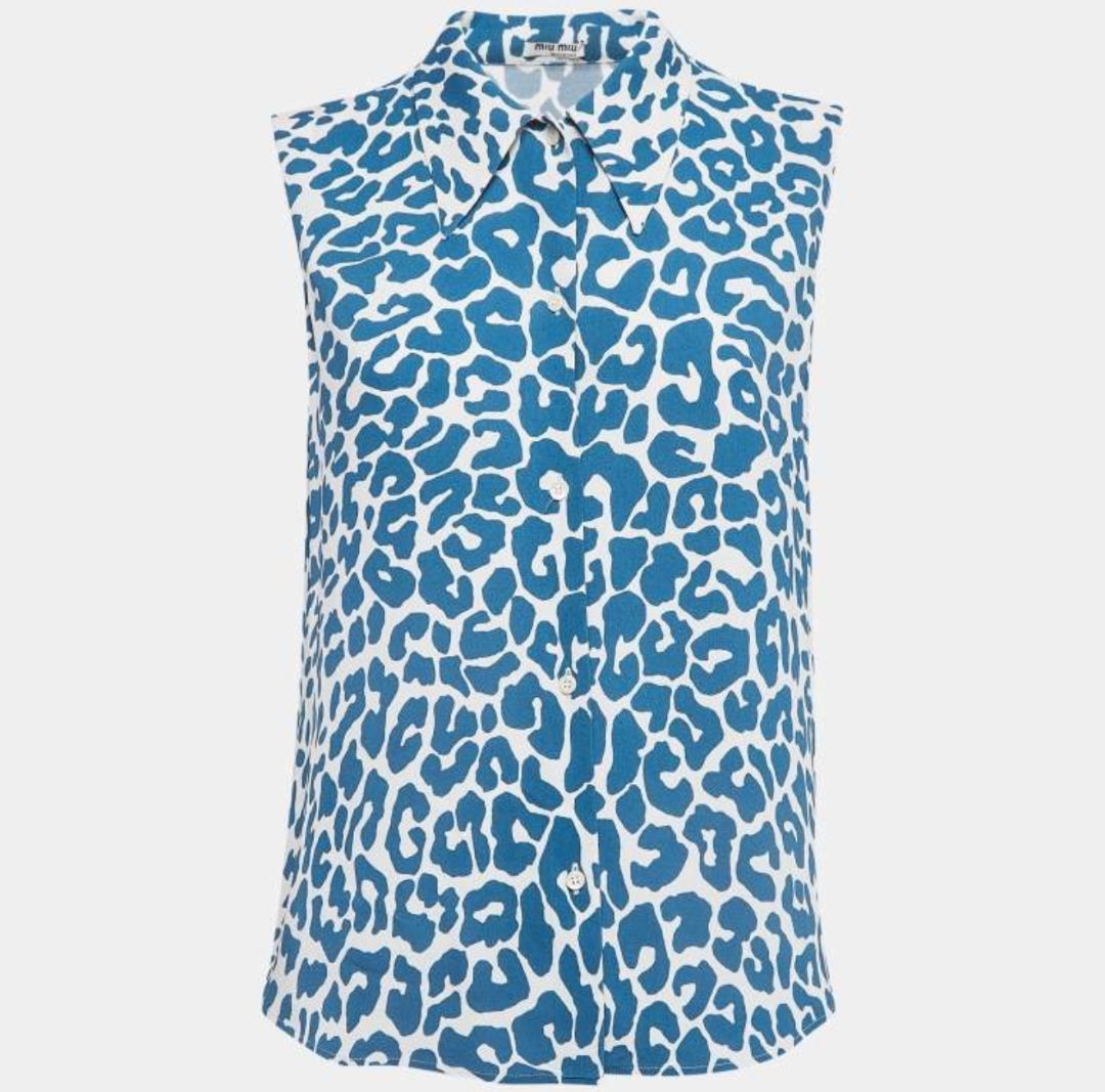 MIU MIU - Crepe Button-up Sleeveless Blouse