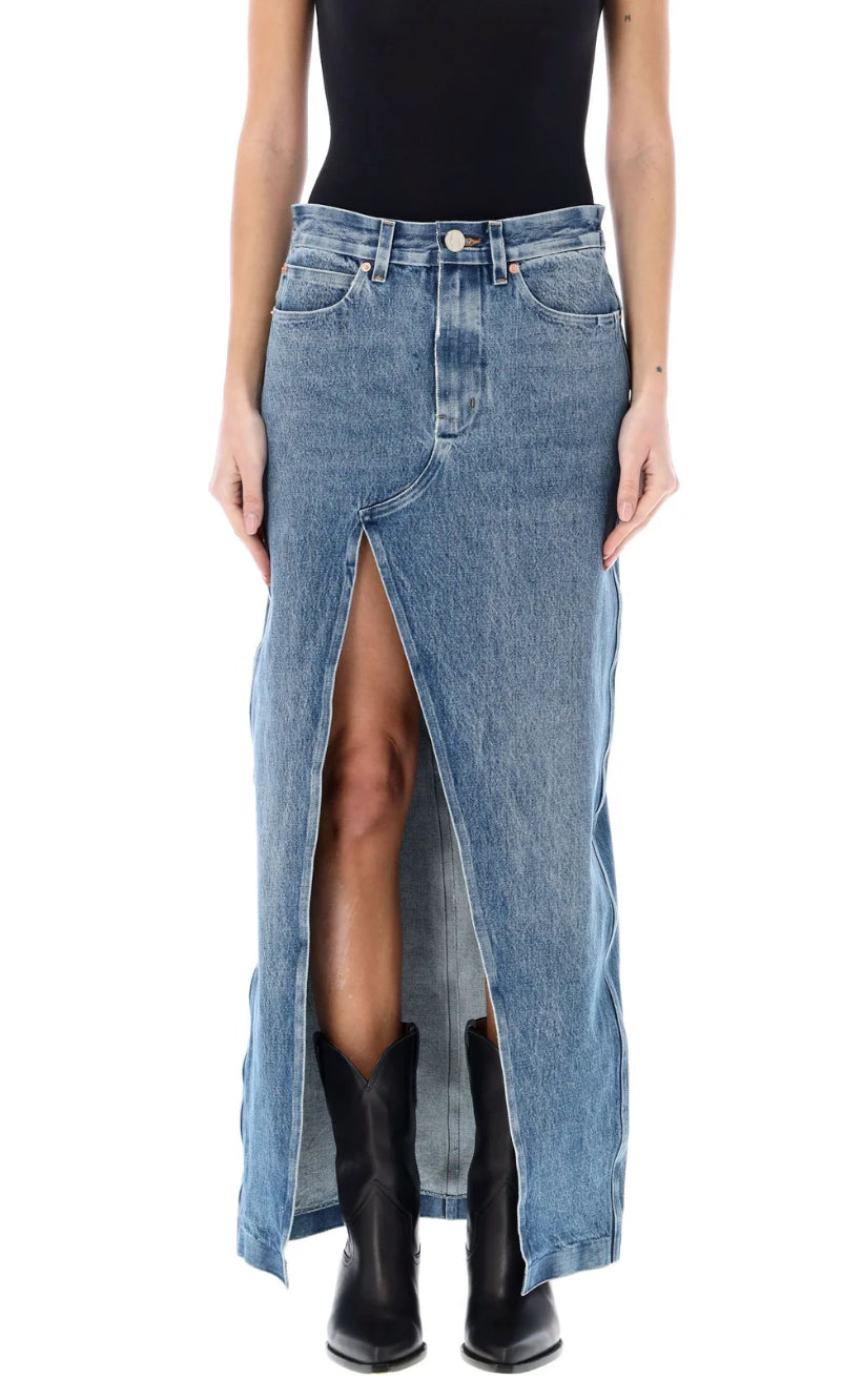 ALEXANDER WANG - Crossover Maxi Denim Skirt