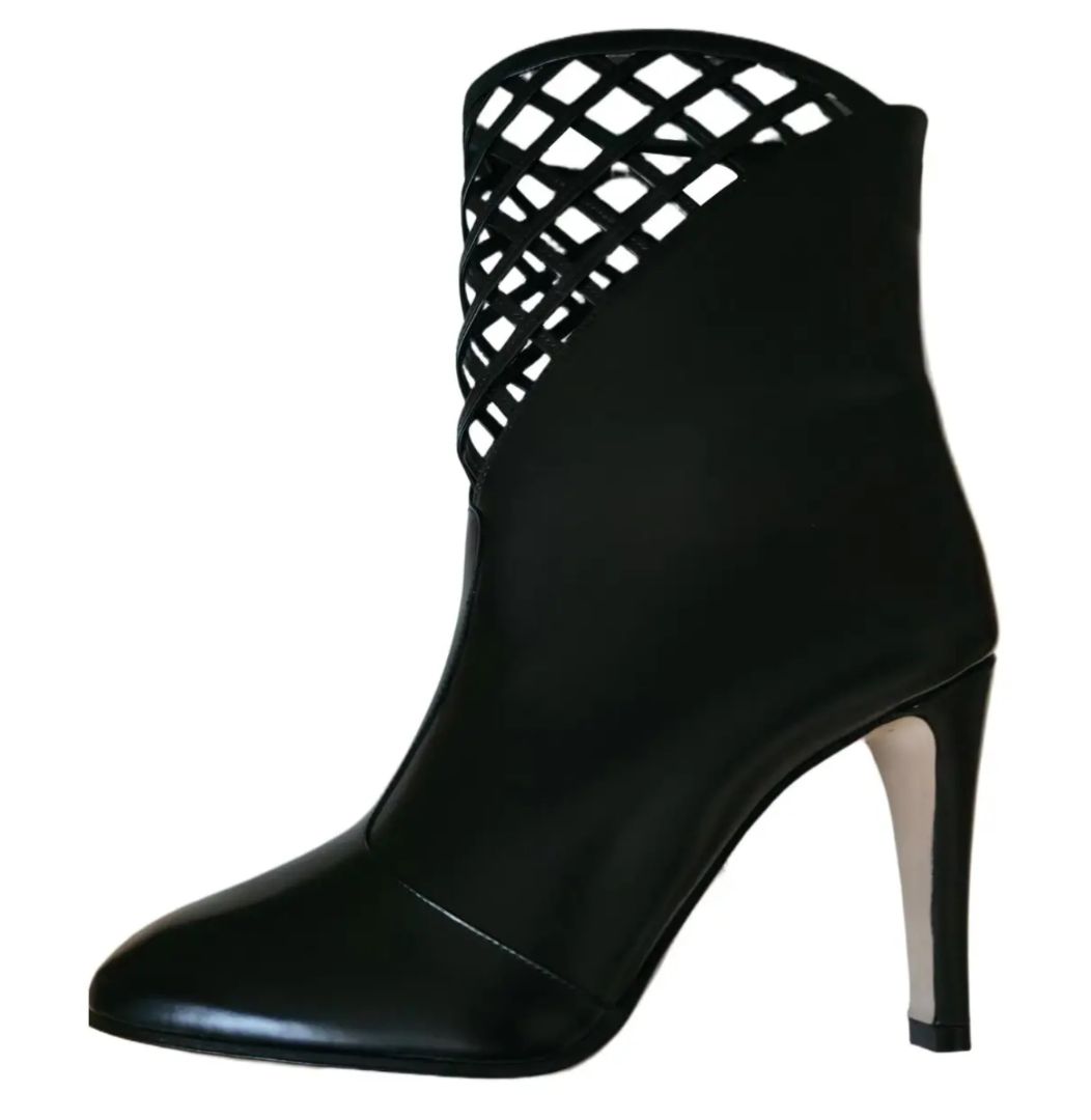 GUCCI - Cutout Leather Ankle Boots