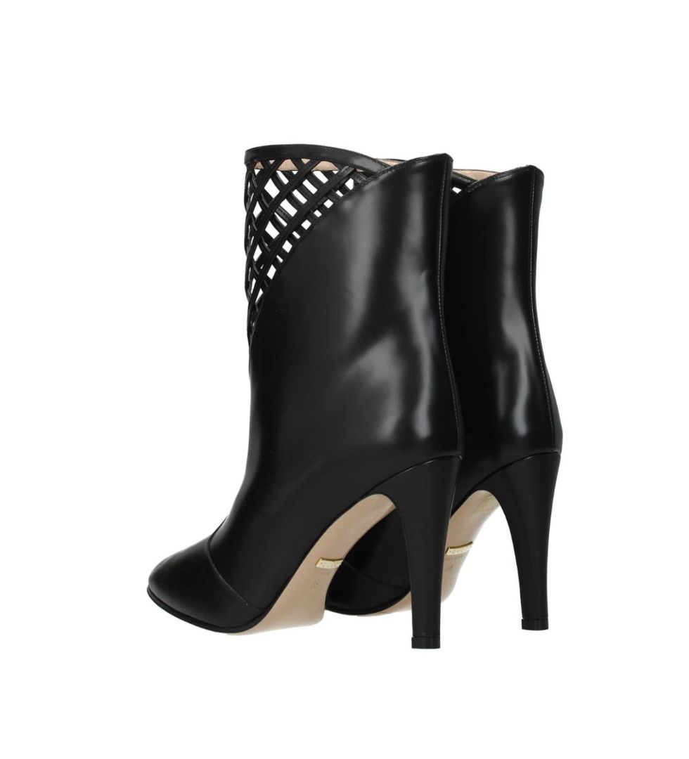 GUCCI - Cutout Leather Ankle Boots