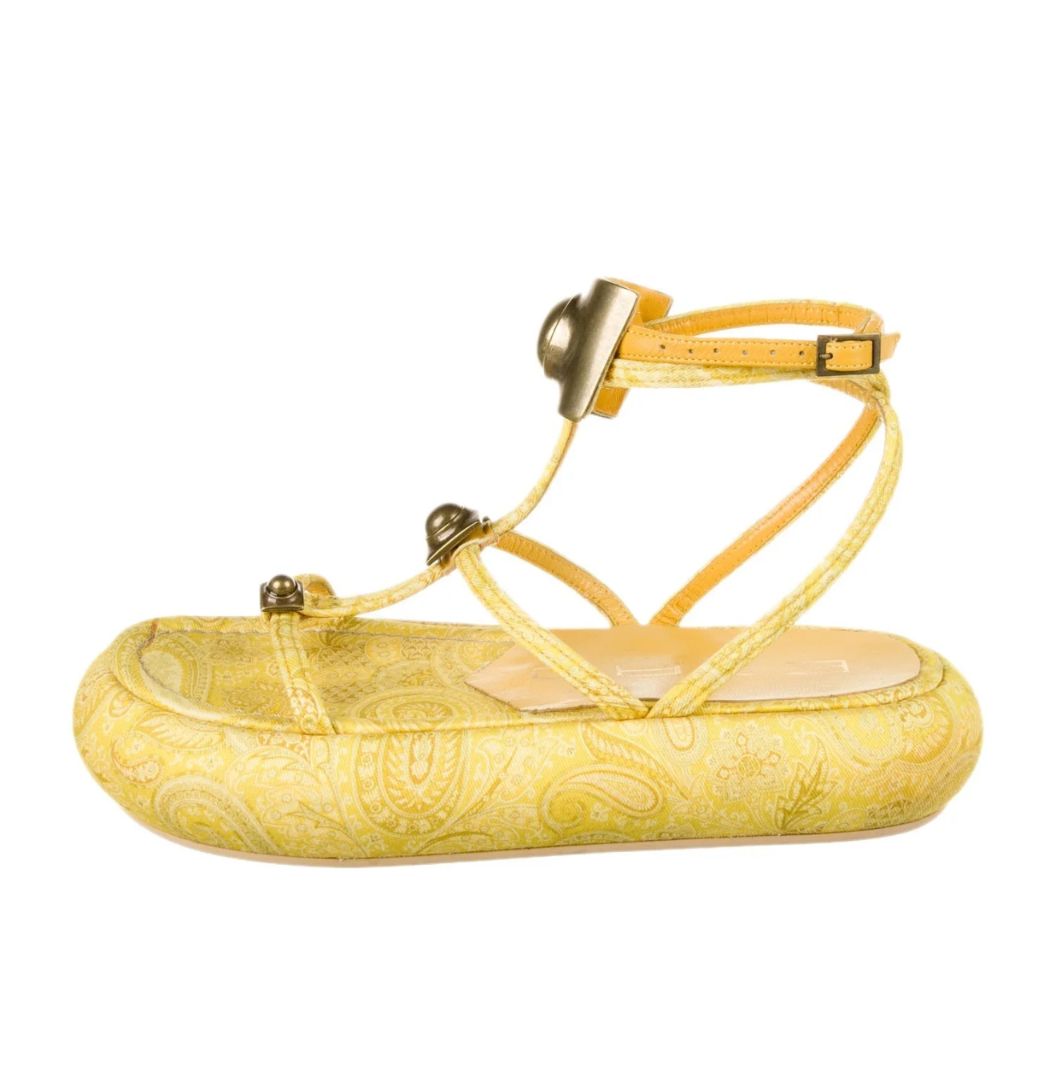Etro - 35mm Embellished Printed Canvas Sandals