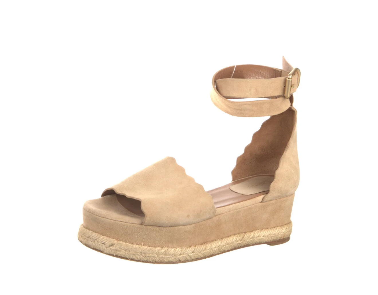 Chloe - Suede Scalloped Espadrilles