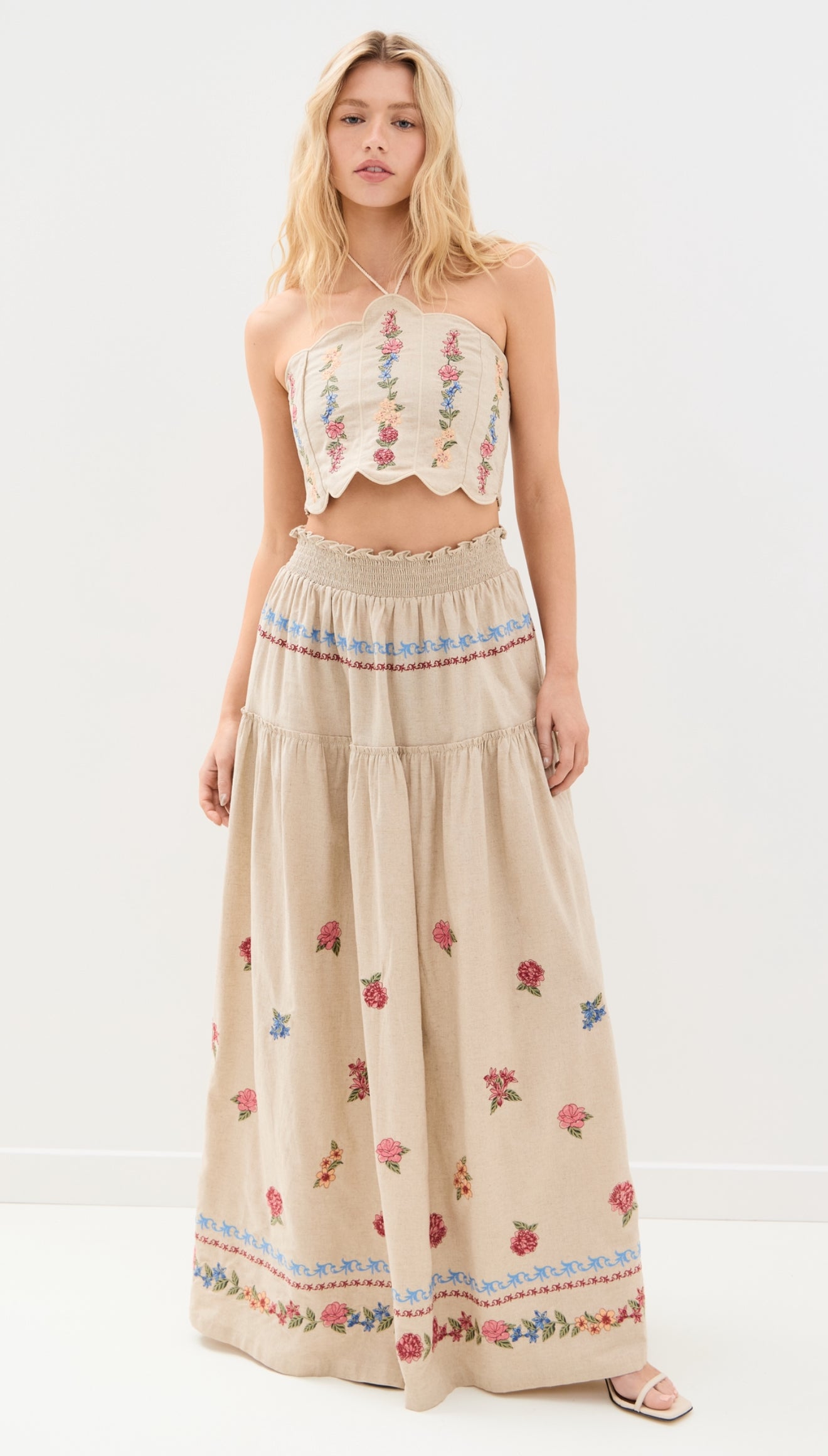 Agua Bendita - Serenity Blush Top & Jenna Blush Skirt