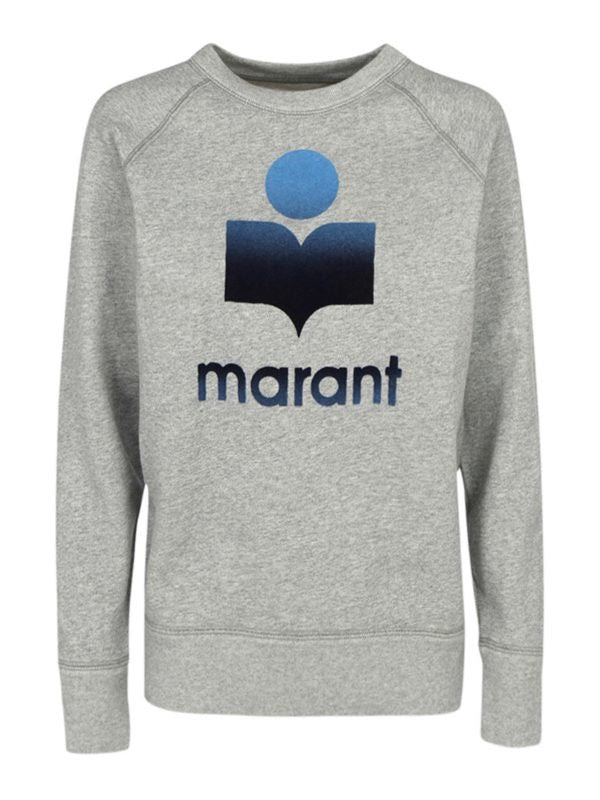 ISABAEL MARANT Etoilie Grey Sweatshirt with Blue Logo