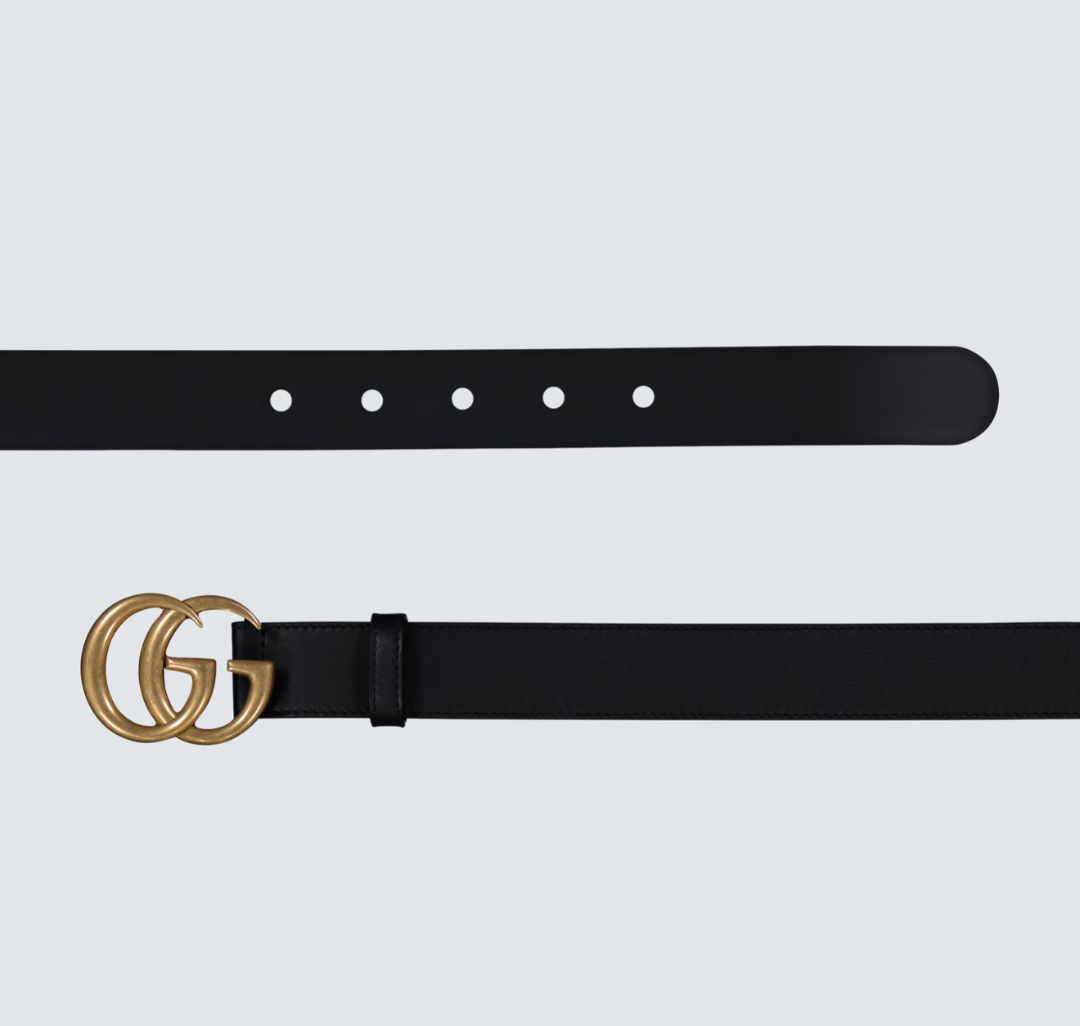 GUCCI - Leather "GG" Belt