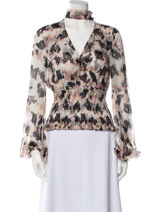 Caroline Constas Patterned Chiffon Blouse