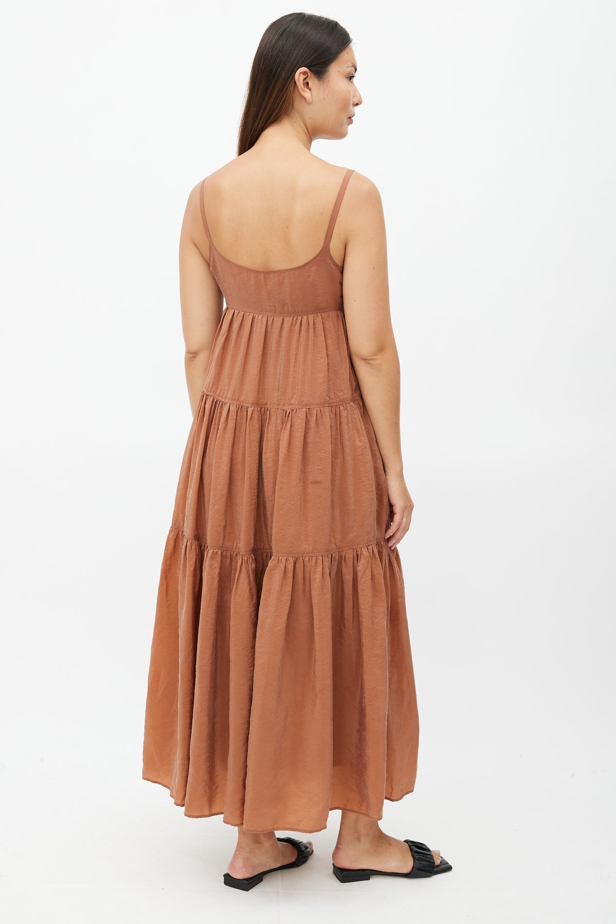 RACHEL COMEY brown silk maxi dress