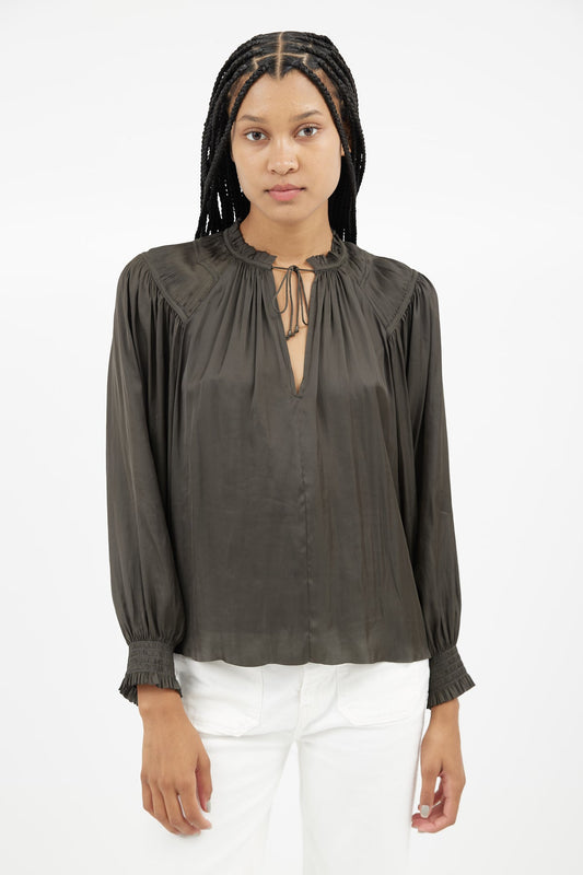 ULLA JOHNSON open neck blouse