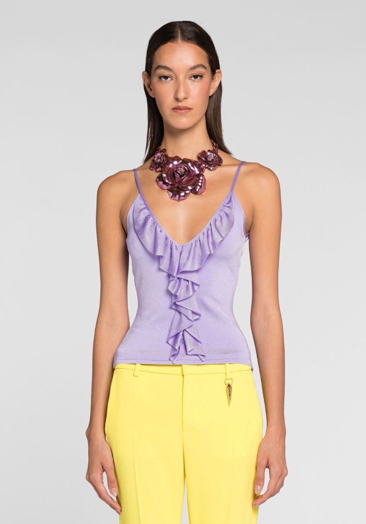 Roberto Cavalli - Ruffle-detailed vest top