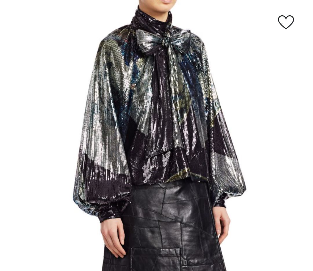 Ganni - Sequin Mesh Top