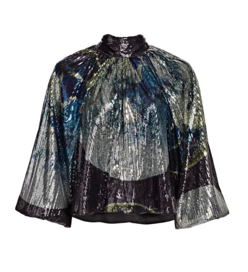 Ganni - Sequin Mesh Top