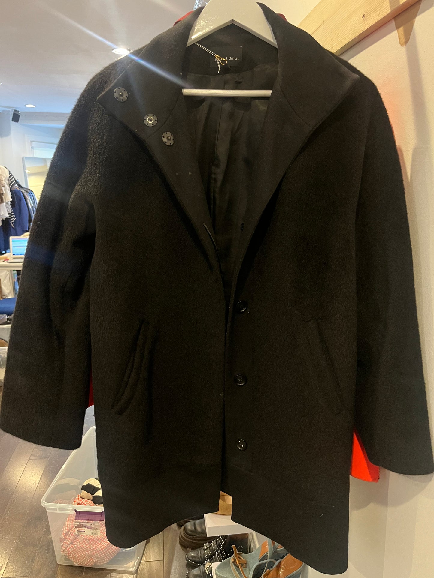 Judith & Charles "pony hair" jacket in black- alpaca and wool