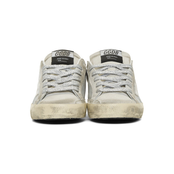 GOLDEN GOOSE silver sneakers with silver laces