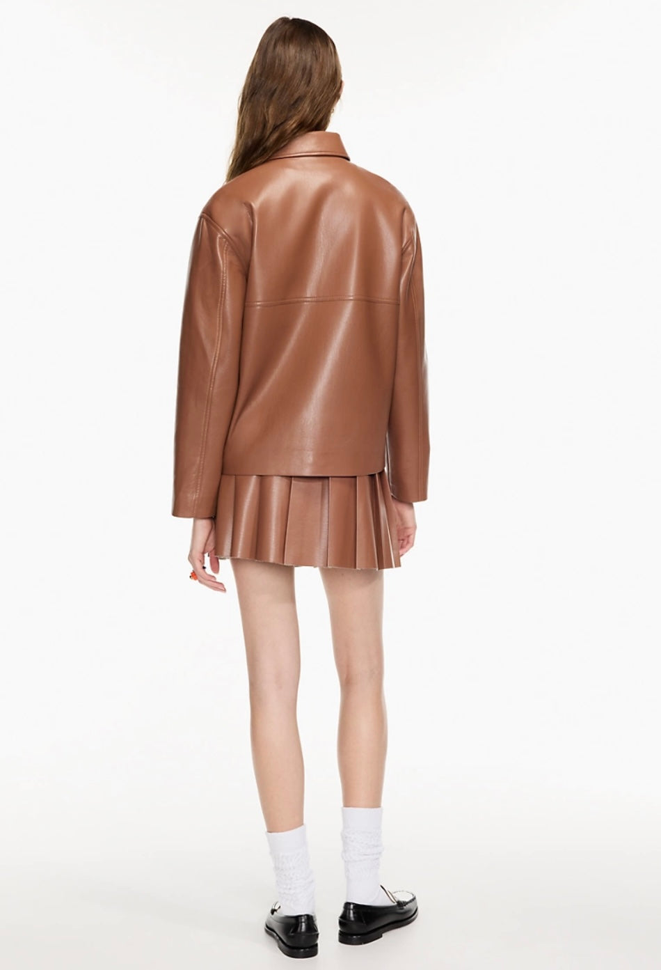 ARITZIA SUNDAY'S BEST brown vegan leather jacket