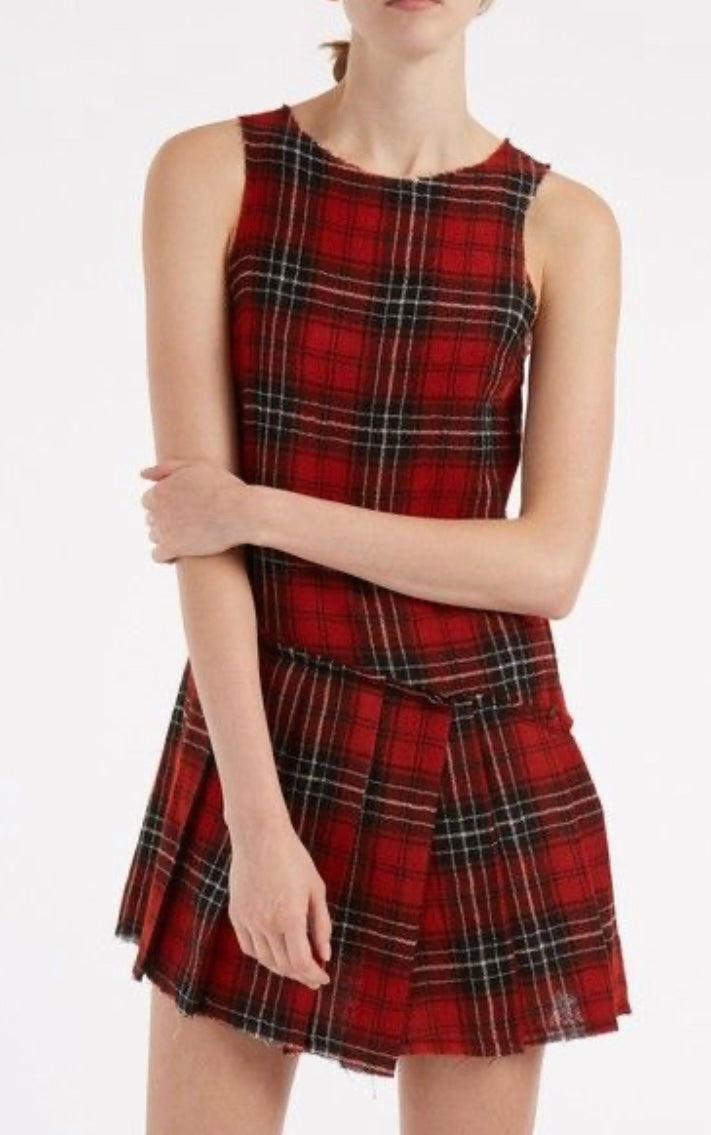 R13 plaid tunic dress