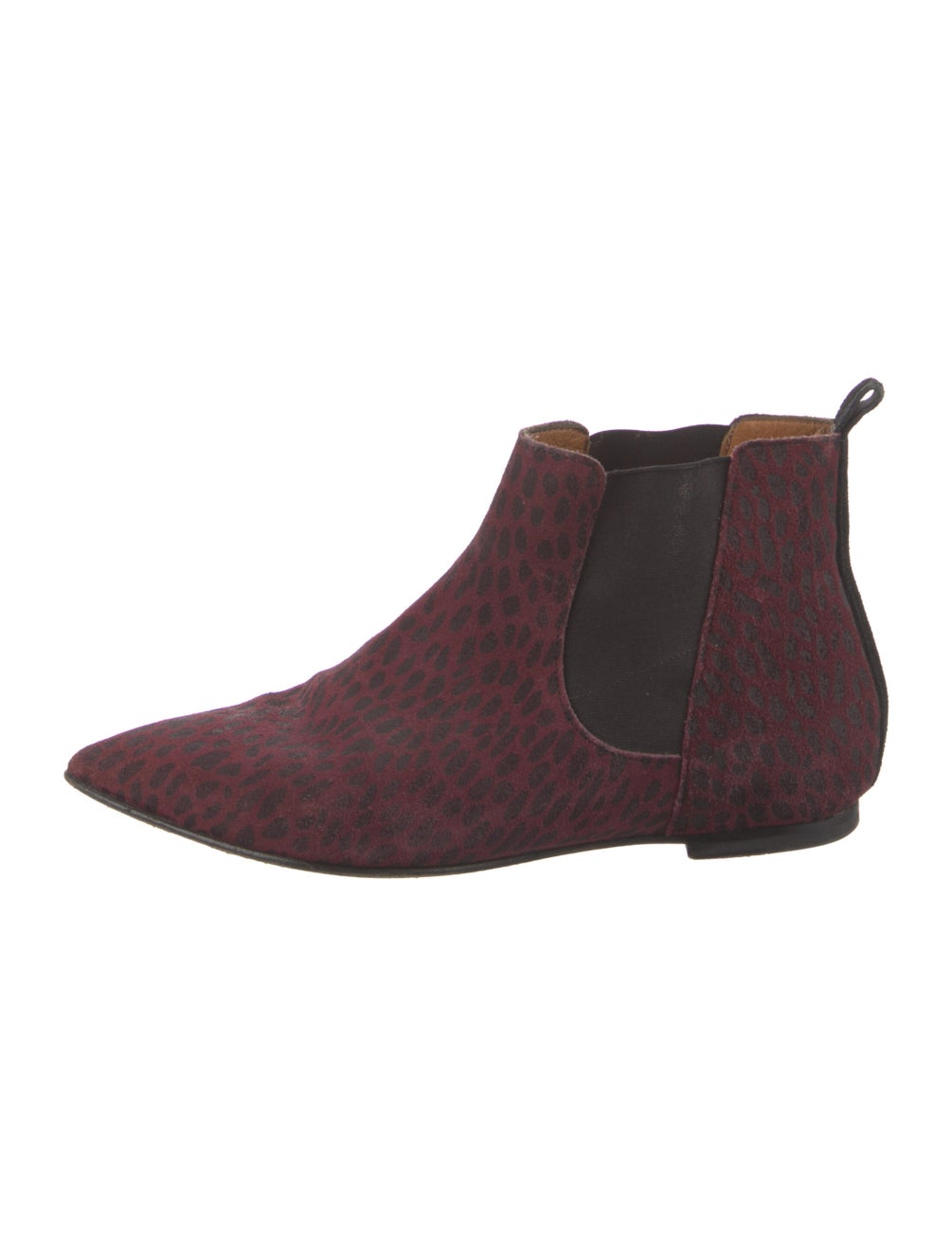 ISABEL MARANT burgundy leopard botties
