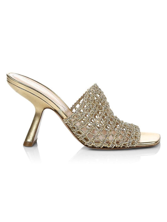 NICHOLAS KIRKWOOD gold mesh slide sandals