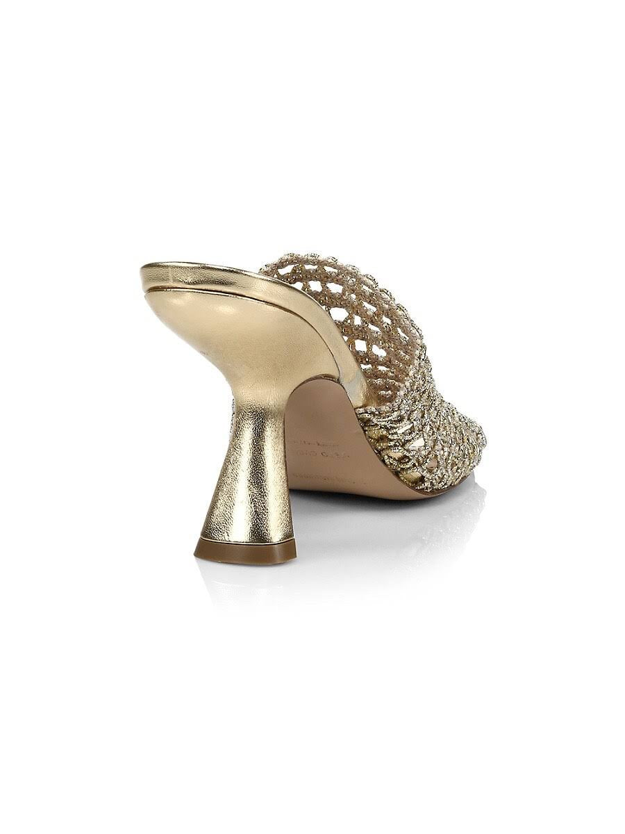 NICHOLAS KIRKWOOD gold mesh slide sandals
