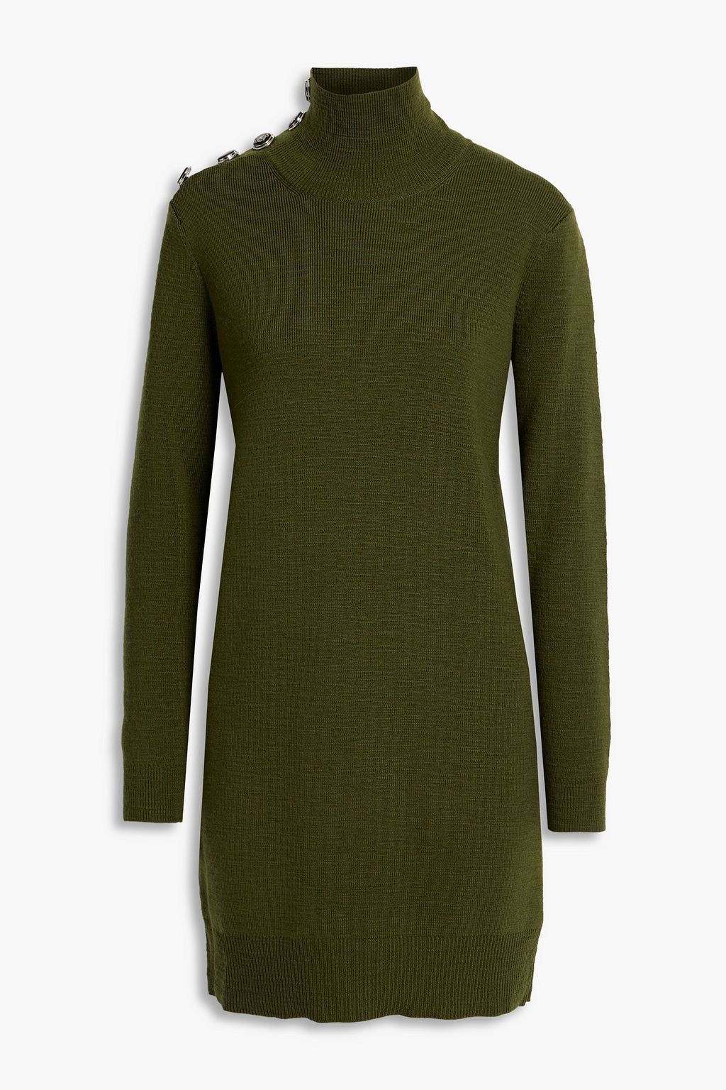 VERONICA BEARD green turtleneck knit sweater dress