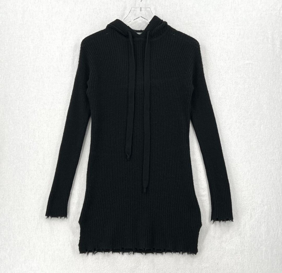 Autumn Cashmere  - Hooded Sweater Dress with Frayed hem