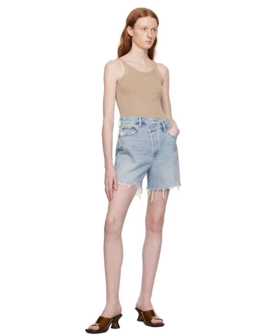 Agolde - Criss Cross Denim Shorts