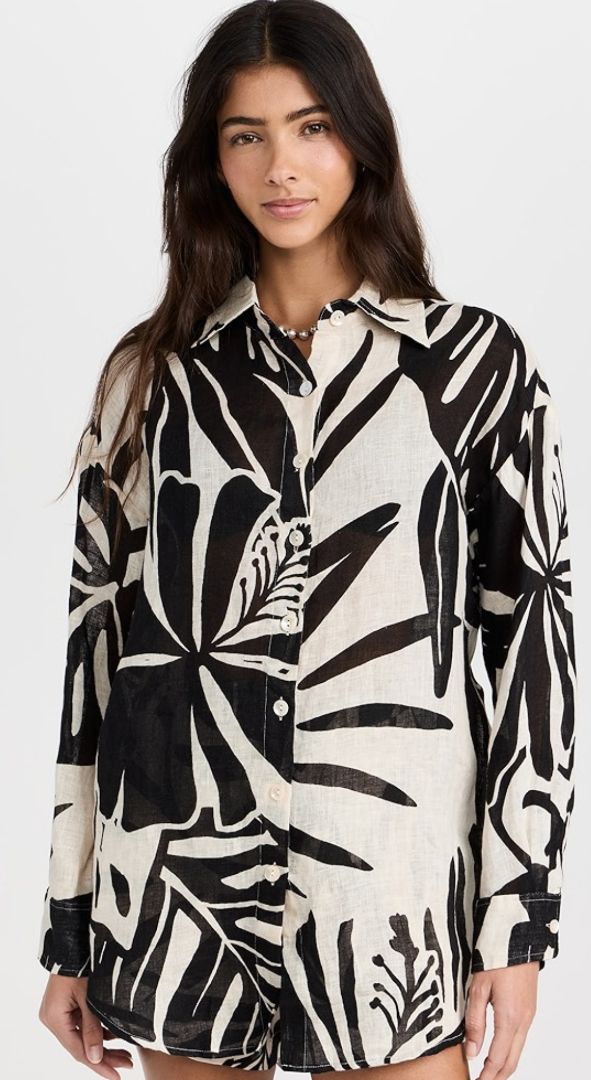 Vitamin A - Playa Linen Boyfriend Shirt