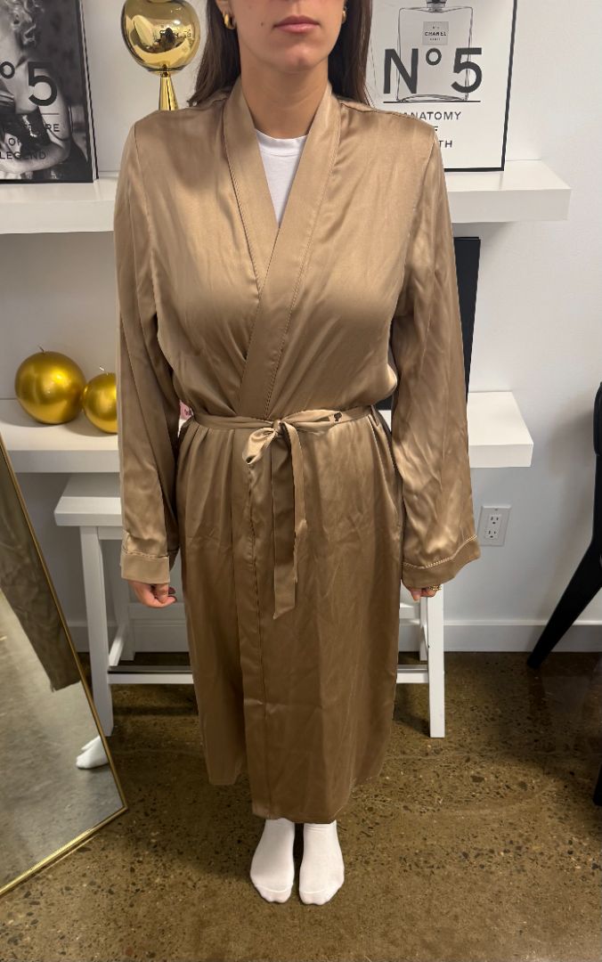 MAX Mara Gold Satin Robe NWT