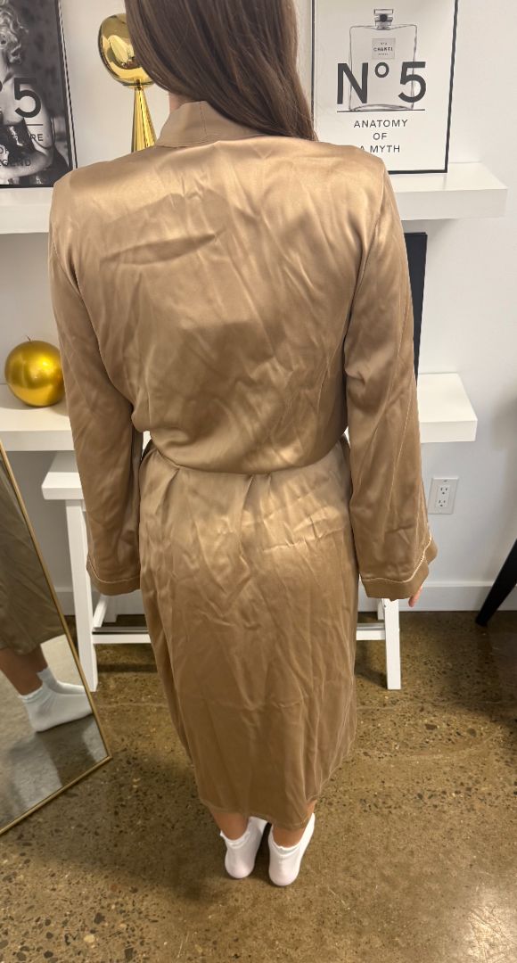 MAX Mara Gold Satin Robe NWT