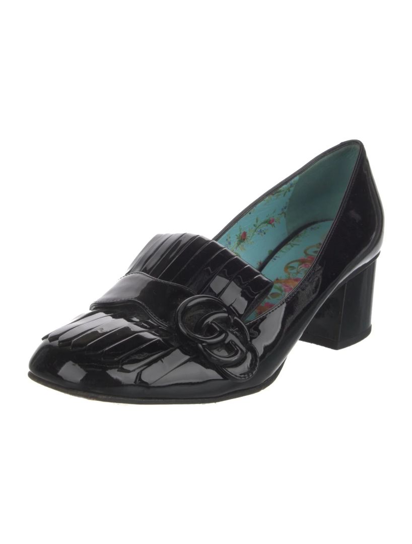 Gucci - Vernice GG Marmont fringe 50mm Loafer Pump