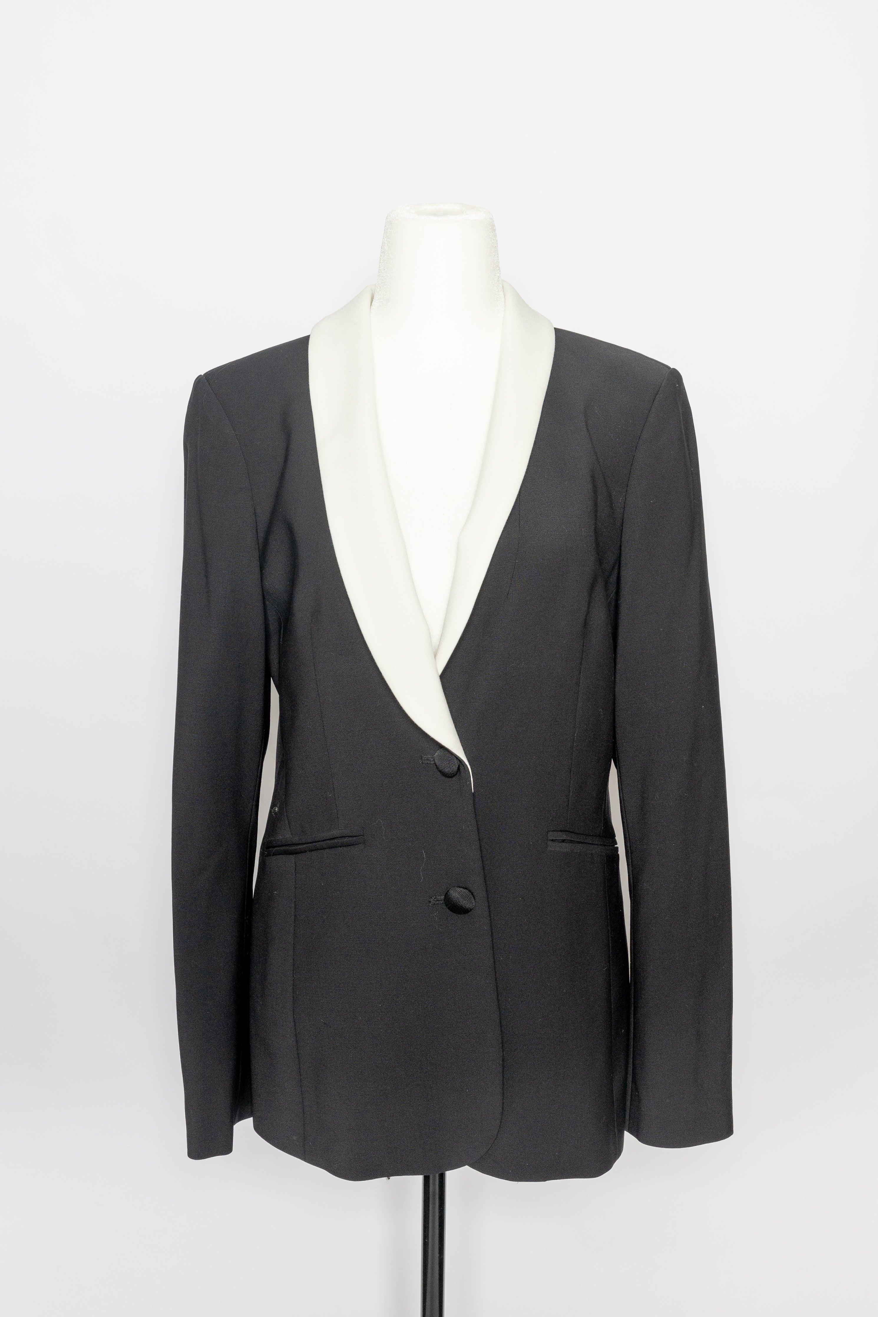 Pink Tartan Black Blazer with White Trim