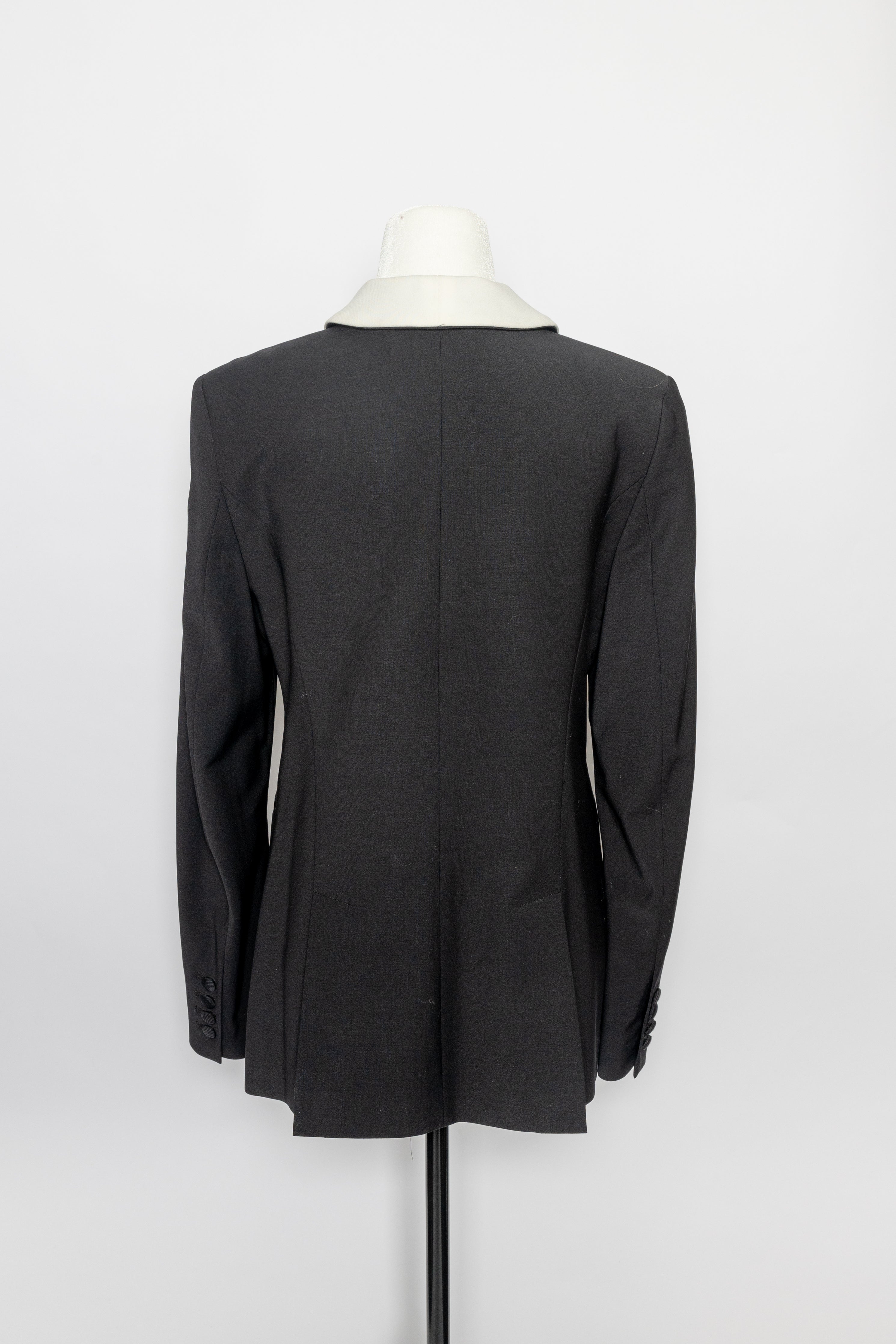 Pink Tartan Black Blazer with White Trim