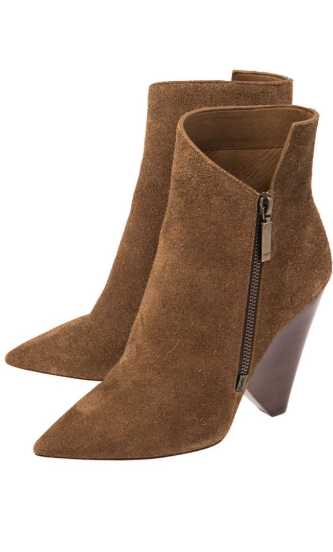 Saint Laurent - Pointed Toe Suede Booties