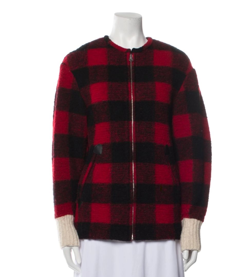 Isabel Marant Etoile Wool Plaid Print Jacket, 36