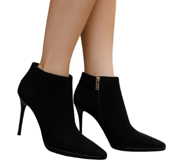 JIMMY CHOO Black Suede Pointed Toe Booties