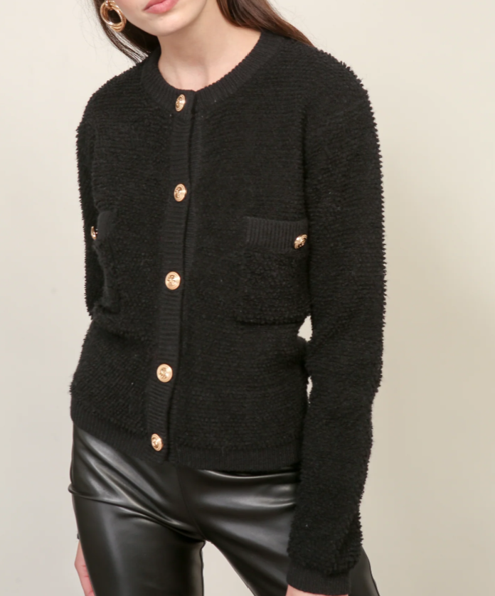 Line and Dot Khloe Boucle Cardigan