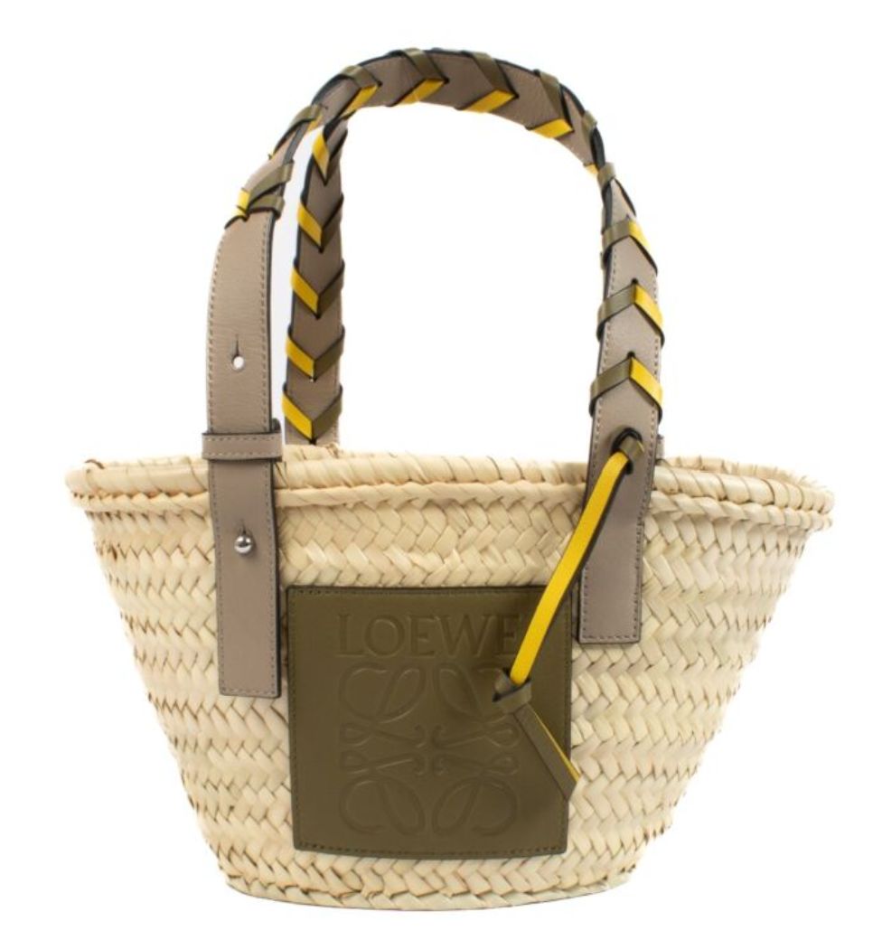 Loewe Beige Small Trimmed Basket Shoulder Bag