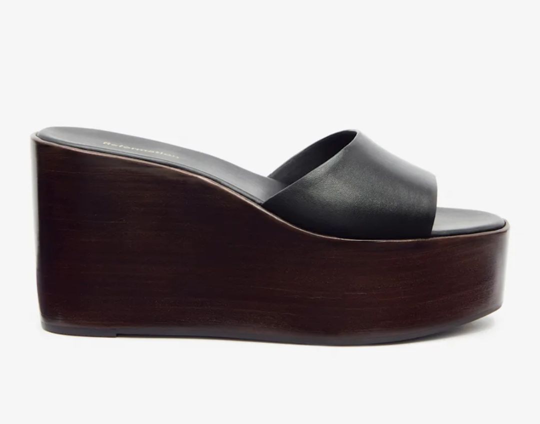 REFORMATION JORDAN WEDGES IN BLACK